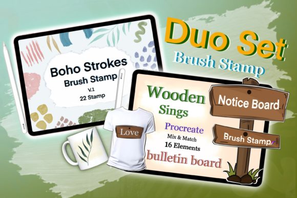 Download Procreate Brushes Wooden Strokes Stamps - Procreate brushes Collection