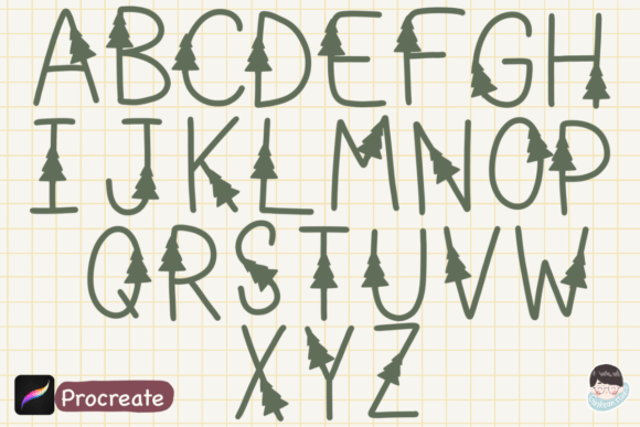 Download Christmas Alphabet Procreate Brushes, - Procreate brushes Collection