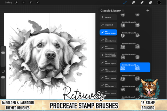 Download Golden Retriever Procreate Brushes - Procreate brushes Collection