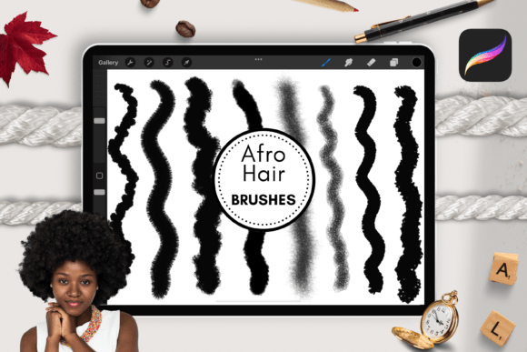 Download Afro Hair Procreate Brushes - Procreate brushes Collection