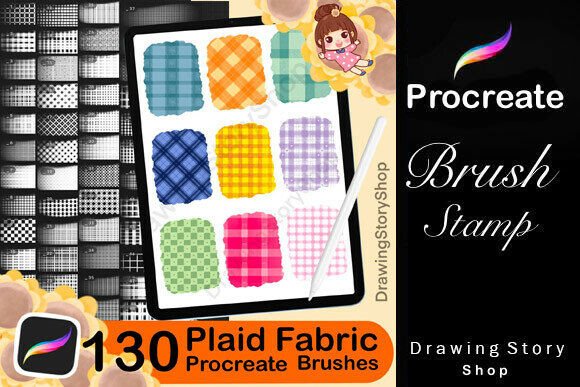Download 130 Plaid Fabric PROCREATE Brushes - Procreate brushes Collection