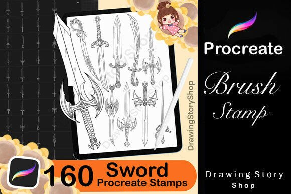 Download 160 Sword Procreate Brushes Stamps - Procreate brushes Collection