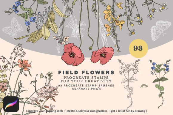 Download Procreate Brushes Wildflower Stamps - Procreate brushes Collection