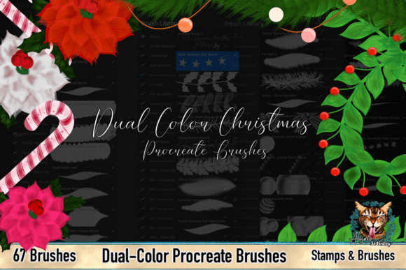 Download Dual Color Christmas Procreate Brushes - Procreate brushes Collection