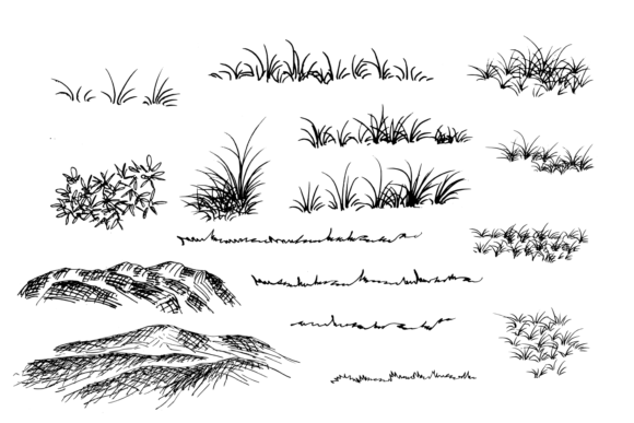 Download Hand Drawn Grass Line - Hand drawn grass Collection