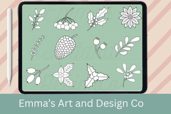 Download 12 Christmas Foliage Procreate Brushes - Procreate brushes Collection