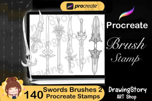Download 140 Sword Procreate Brushes Set2 - Procreate brushes Collection