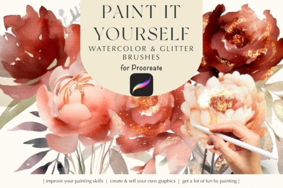 Download Watercolor &amp; Glitter Procreate Brushes - Procreate brushes Collection