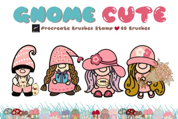 Download GNOME CUTE Procreate Brushes Stamp - Procreate brushes Collection