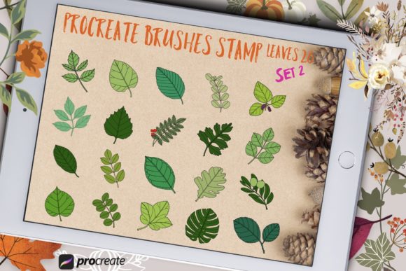 Download Procreate Brushes Stamp Leaves Set 2 - Procreate brushes Collection